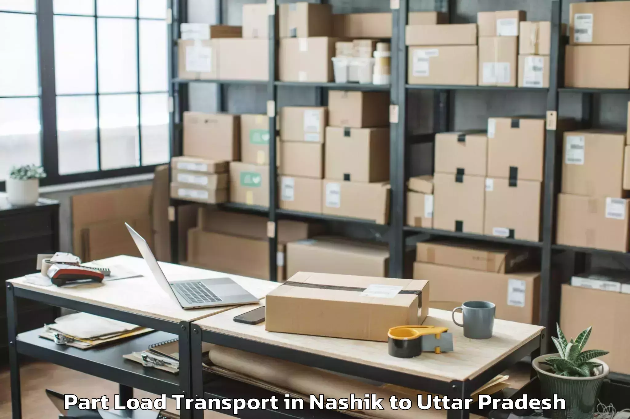 Trusted Nashik to Amausi Airport Lko Part Load Transport